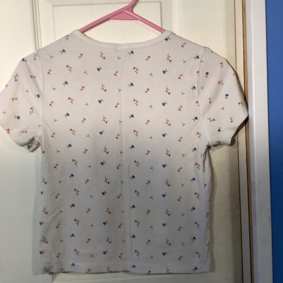 Women’s Old Navy Crop Top White with Flowers Size S - Picture 15 of 16
